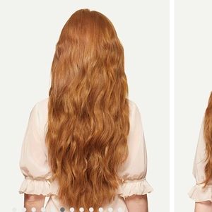 Luxy hair 20” halo extensions. Color natural red